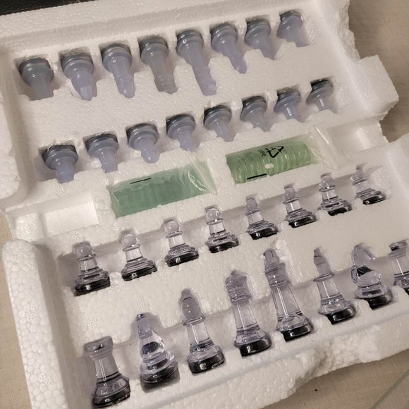 Clear Chess and Checkers Set, Glass Gameboard, for Adults and Kids Ages 8 up - Picture 5 of 5